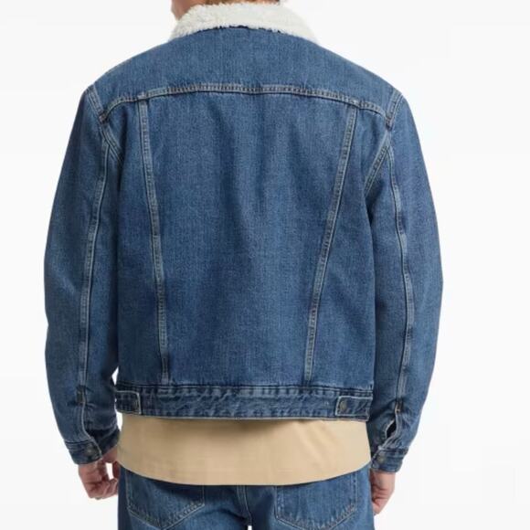 Guess Jeans Jean Jacket Men’s Small With White Sherpa Lining - Picture 3 of 11